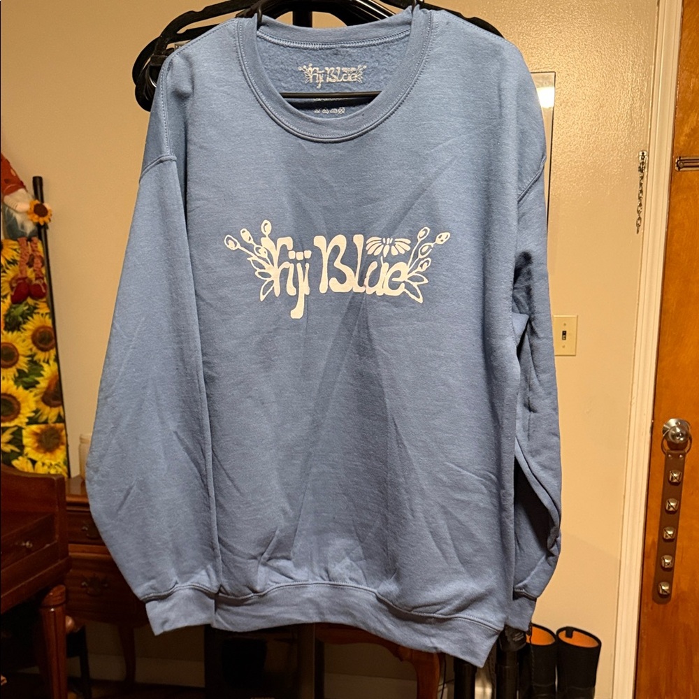 Sky Blue Graphic Crewneck Sweatshirt by Fly Blue